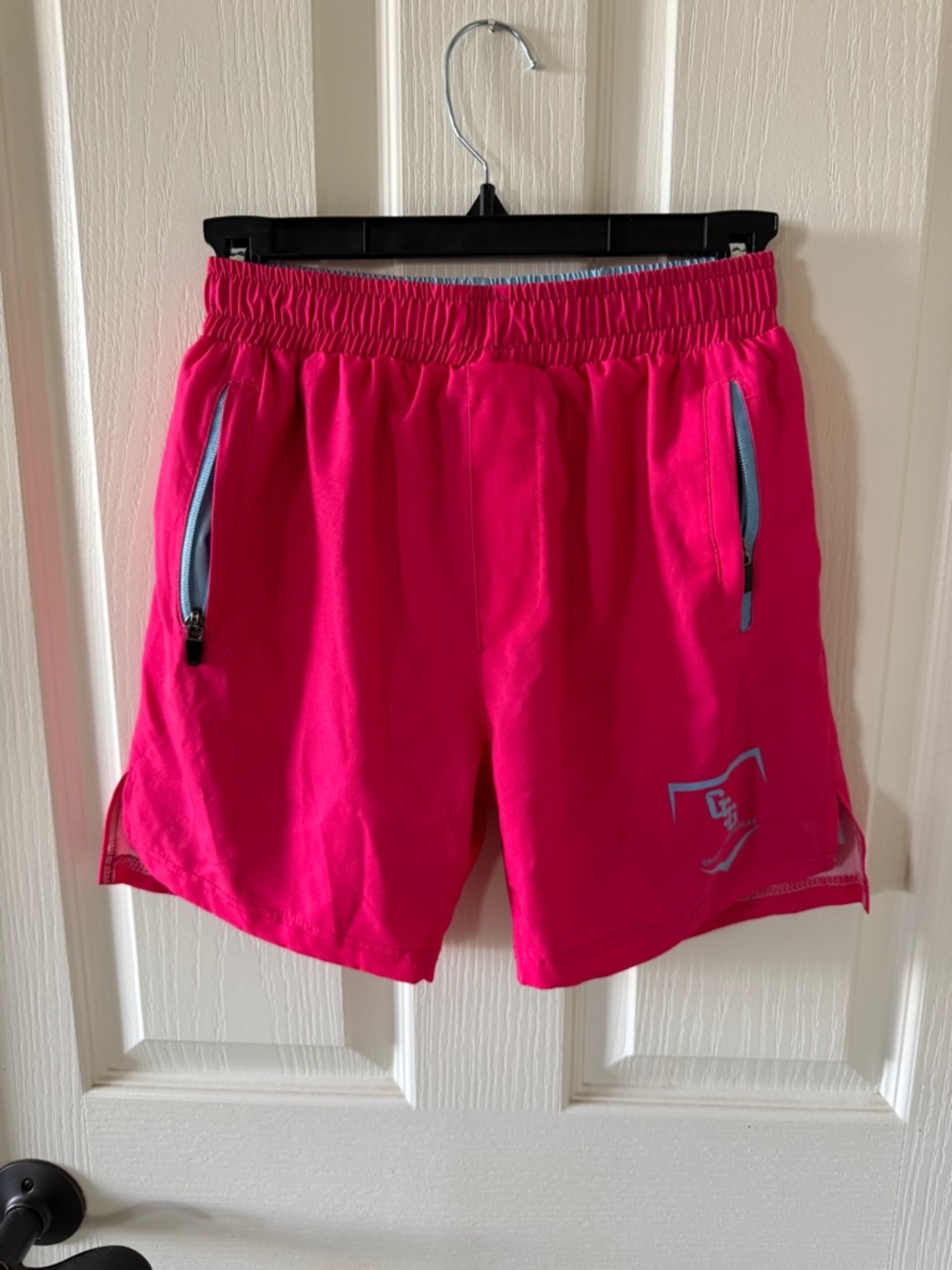 Kids Active Zip Pocket Shorts in Bright Pink